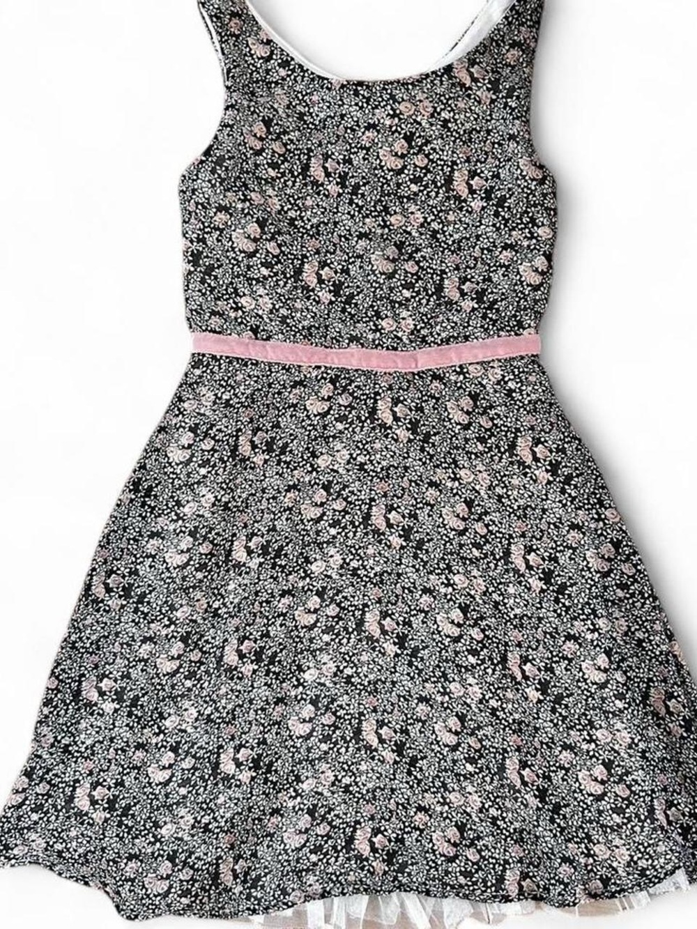 Zunie green and Pink Floral flowy girls Dress